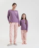Піжама на дівчинку-підлітка Котики на штанях - Family look мама/дочка Nicoletta 95242k 140-146 см Фіолетовий - зображення 5