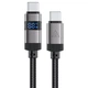 Кабель ACEFAST C15-03 USB-C to USB-C zinc alloy digital display braided charging data cable Black (6974316283720) - зображення 1