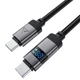 Кабель ACEFAST C15-03 USB-C to USB-C zinc alloy digital display braided charging data cable Black (6974316283720) - зображення 3