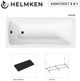 Ванна акрилова Helmken Luna 170x70 см (880F2K2422) комплект 3 в 1: прямокутна ванна, ніжки та Біла фронтальна панель - зображення 2