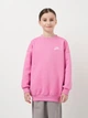 Детский теплый свитшот оверсайз для девочки Nike G Nsw Club Flc Ovrszd Crew Lbr FD2923-646 122-128 см Magic Flamingo/White (197598325902) - изображение 1
