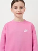 Детский теплый свитшот оверсайз для девочки Nike G Nsw Club Flc Ovrszd Crew Lbr FD2923-646 122-128 см Magic Flamingo/White (197598325902) - изображение 4