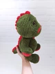М'яка плюшева іграшка handmade Динозавр 32 см зелений амігурумі в'язаний гачком - зображення 2