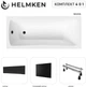 Ванна акриловая Helmken Luna 170x70 см (18745N75F2) комплект 4 в 1: прямоугольная ванна, ножки, Черная фронтальная и боковая панель - изображение 2