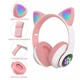 Беспроводные наушники MDR CAT VZV-23M с кошачьими ушками Bluetooth с подсветкой Розовые - изображение 3