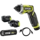 Отвертка аккумуляторная Ryobi RSD4-120TA2, USB Lithium, 4V, 1х2Ah, 5Нм, 200об/мин, 2 насадки, 10 бит, кейс (m458093) - изображение 1