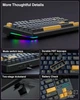 Клавиатура беспроводная AULA F87 PRO 2.4G Bluetooth с RGB, игровая, Hot Swap, 3 режима подключения, черная з желтым - изображение 8