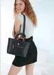 Сумка-тоут жіноча Pierre Cardin екошкіра чорна, розмір 22×14×8 см (LV00129-02) - зображення 2