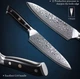 Японський ніж Santoku з дамаської сталі у подарунковій упаковці TURWHO 5" універсальний (VG10 Steel"5U) - зображення 3