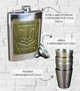 Набор фляги Silver coat of arms с воронкой и стопками подарок для парня, папы, военного, мужчины (21-0067) - изображение 2
