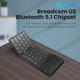 Портативна Бездротова міні складна Bluetooth 5.1 клавіатура з тачпадом для Windows, Android, iOS, Mac (EN / RU) з кирилицею 3 канала підключення Black чорна - зображення 5