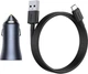 Автомобильное зарядное устройство Зарядка в авто Baseus Golden Contactor Pro Dual Quick Charger Car Charger 40W 2USB + Кабель USB to Type-C 1м Быстрая зарядка QC 4.0+ (TZCCJD-A0G) Grey - изображение 6