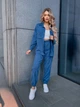 Жіночий прогулянковий велюровий костюм (сорочка+штани) Uaclothes 48-50 Синій (like36924-173511371) - изображение 1