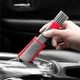 Двухсторонняя автомобильная щетка для чистки автомобиля Brosse инструмент для детейлинга и удаления пыли с вентиляции / панели приборов, 17х3.5х2 см, серо-красная (100085257) - изображение 1
