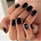 Накладні нігті Nail класичні чорні, квадрат, короткі, 24 шт - зображення 1