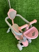 Самокат-беговел 5в1 SCOOTER 3-х колесный сиденье бампер родительская ручка Розовый с серым (JR 3-102) - изображение 2