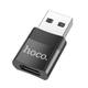 Адаптер HOCO UA17 USB Male to Type-C female USB2.0 adapter Black (6931474762009) - изображение 1