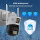 Беспроводная WiFi вай фай камера уличная поворотная 2 камеры 3mp+3mp IP66 полноцветное ночное видение UKC PTZ P12 ICSEE - изображение 2