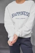 Свитшот женский UMON начос с фиолетовой надписью Happiness XL бежевый (М132.4/1) - изображение 3