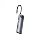Адаптер перехідник Type-C-Хаб Baseus WKWG020113 Metal Gleam Series 7-in-1 (2xUSB3.0 + 4KHD + Type-C + Type-C PD+ TF + SD) Gray - зображення 3