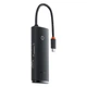 USB-хаб Type-C 6-in-1 Baseus Lite Series 6-Port Type-C to HDMI+USB3.0*2+Type-C Data+SD/TF черный (WKQX050001) - изображение 1