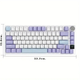 Клавіатура механічна бездротова Ajazz Ak820 PRO + наліпки укр. розкладки, Gift swich, RGB-підсвітка та підтримка HOT-SWAP, біло-фіолетова - зображення 2