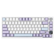 Клавіатура механічна бездротова Ajazz Ak820 PRO + наліпки укр. розкладки, Gift swich, RGB-підсвітка та підтримка HOT-SWAP, біло-фіолетова - зображення 9
