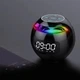 Портативна компактна Bluetooth колонка KIMISO KMS-K12 куля з годинником інформаційним дисплеєм і світломузикою, Black - зображення 1