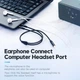 Аудіокабель Vention Audio 3.5mm F 4pin - 2x3.5mm M 3pin 1 м, з підтримкою мікрофона, стерео (BBTBF) - изображение 2
