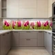 Наклейка на кухонный фартук 60 х 250 см, фотопечать с защитной ламинацией, розовые тюльпаны и мыльные пузыри(БП-12-fl8794) - изображение 5