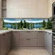 Фото панель универсальная ПЭТ, Самофиксирующая 62 х 410 см (толщина 1,2 мм), горное озеро среди елок(ПЭТ4-pr5268) - изображение 5