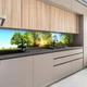 Наклейка на кухонный фартук 60 х 250 см, фотопечать с защитной ламинацией, солнечные лучи среди деревьев(БП-12-pr3453) - изображение 7