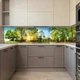Наклейка на кухонный фартук 60 х 250 см, фотопечать с защитной ламинацией, солнечные лучи среди деревьев(БП-12-pr3453) - изображение 8
