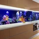 Наклейка на кухонный фартук 60 х 200 см, фотопечать с защитной ламинацией, неоновый подводный мир(БП-11-an4477) - изображение 6