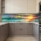 Наклейка на кухонный фартук 65 х 250 см, фотопечать с защитной ламинацией, закат после шторма(БП-13-mp3550) - изображение 4