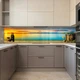 Наклейка на кухонный фартук 60 х 250 см, фотопечать с защитной ламинацией, романтический вечер у моря(БП-12-ed4210) - изображение 5