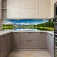 Наклейка на кухонный фартук 65 х 250 см, фотопечать с защитной ламинацией, горное озеро(БП-13-pr1442) - изображение 4