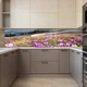 Фото панель универсальная ПЭТ, Самофиксирующая 62 х 305 см (толщина 1,2 мм), поле горных розовых цветов(ПЭТ2-pr1245) - изображение 6