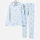 Детская пижама для девочки Flamingo 247-110 128 см Голубой/Cat (4829960272731) - изображение 1