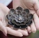 Металева підставка - тримач для ароматичних паличок / аромапаличок Lotus курильниця для пахощів і ароматерапії у формі лотоса, L (8.5х1.5 см), бронзова (98181357) - зображення 6
