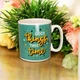 Большая керамическая кружка "Good things take time", 1 литр, Зеленая (Кружка гигант) - изображение 6