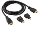 Міні-адаптер HDMI Micro HDMI Кабель 3 в 1 Високоякісний HD Сумісність PS3 HDTV DVD XBOX - зображення 1