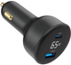 Автомобільний зарядний пристрій Gembird USB-A(QC3.0), USB-C (PD) 65W Black (TA-UC-AC2PD65LCD-CAR-01) - зображення 3