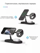 Беспроводная зарядка 5 в 1 Xicami X452 Black с притягивающим магнитом для телефона и подсветкой - изображение 2