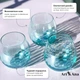 Набір низьких склянок Ari&Ana 6X320 мл, для холодних напоїв блакитні, стакани для коктейлів соку - зображення 4