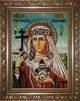 Икона "Святая благоверная царица Тамара" янтарная 15х20 - изображение 2