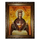 Ікона "Пресвята Богородиця Невипивана Чаша" бурштинова 15х20 - зображення 2