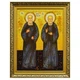 Икона "Святые Преподобноисповедники Георгий-Иоанн (Мхеидзе) и Иоанн (Майсурадзе), Бетанийские" янтарная 20х30 - изображение 2
