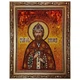 Икона "Святой благоверный князь Всеволод Псковский" янтарная 15х20 - изображение 3