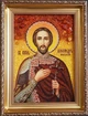 Икона "Святой князь Александр Невский" янтарная 20х30 - изображение 2